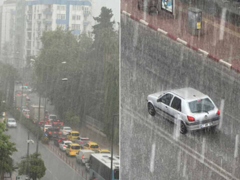 Antalya’da Dolu ve Sağanak Yağış Etkili Oldu